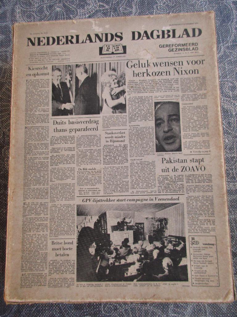 Legpuzzel van het Nederlands Dagblad 9 november 1972, Ophalen of Verzenden