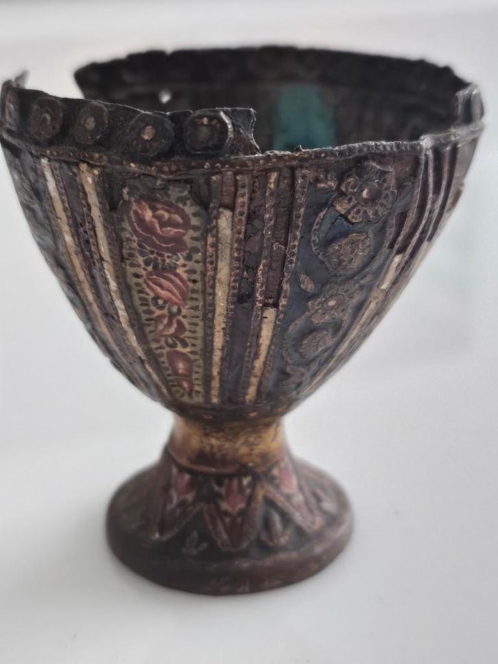 Antieke ottomaanse turkije zarf Kelk met Bloemmotieven, Antiek en Kunst, Antiek | Schalen, Ophalen of Verzenden