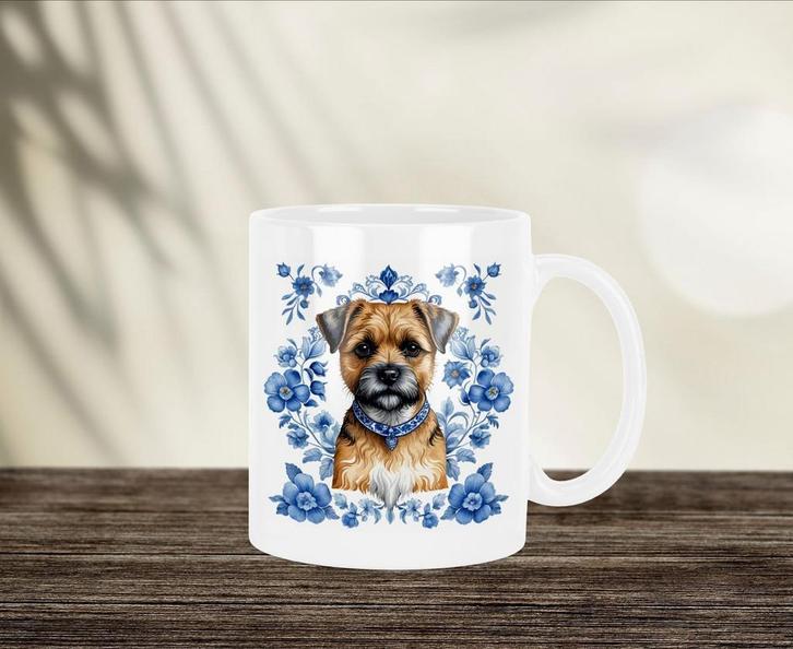 Border Terriër Delfts Blauwe mok, Dieren en Toebehoren, Honden-accessoires, Nieuw, Ophalen of Verzenden