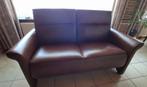 Nieuwe Bruine leren tweezitsbank, Huis en Inrichting, Banken | Bankstellen, Ophalen, Gebruikt, Klassiek, 150 tot 200 cm