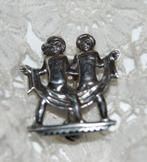 Zilveren broche met het sterrenbeeld Tweelingen - 925, Ophalen of Verzenden, Broche, Zilver