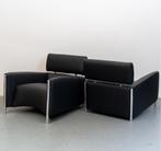 2x Leolux Oblomov fauteuils zwart leder - in nieuwstaat, Huis en Inrichting, Niet ingevuld, Niet ingevuld, Niet ingevuld