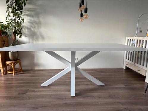 Witte eettafel 100 bij 200, Huis en Inrichting, Tafels | Eettafels, Zo goed als nieuw, 50 tot 100 cm, 200 cm of meer, Vijf personen of meer