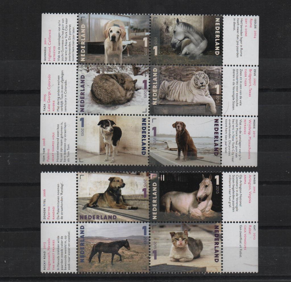 NVPH 3331-3340 Postfris Charlotte Dumas Dieren 2015, Ophalen of Verzenden, Na 1940, Postfris