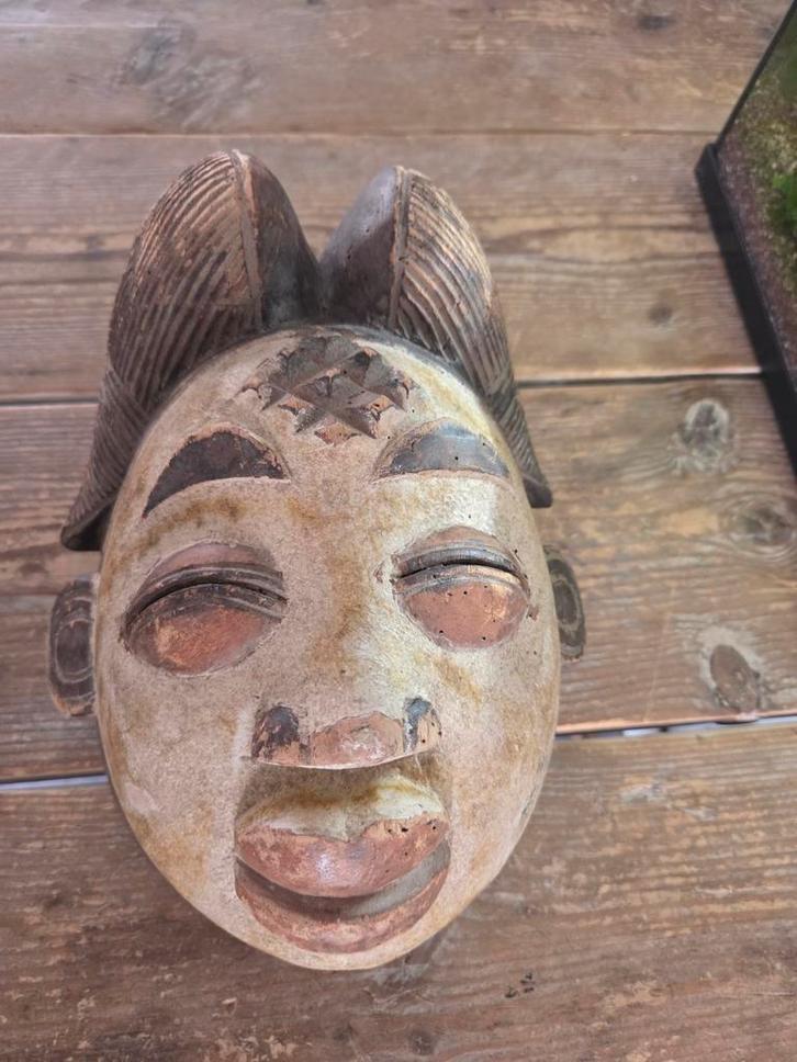 Punu  Masker - Handgesneden Decoratie, Antiek en Kunst, Kunst | Niet-Westerse kunst, Ophalen of Verzenden