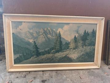 Klassiek Schilderij John Bockelman Berglandschap Ingelijst beschikbaar voor biedingen