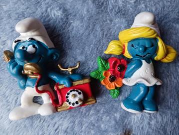 2 paper clip smurfen (bel smurf en smurfin) beschikbaar voor biedingen