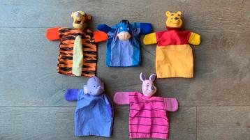 Complete set Winnie de Poeh handpoppen beschikbaar voor biedingen