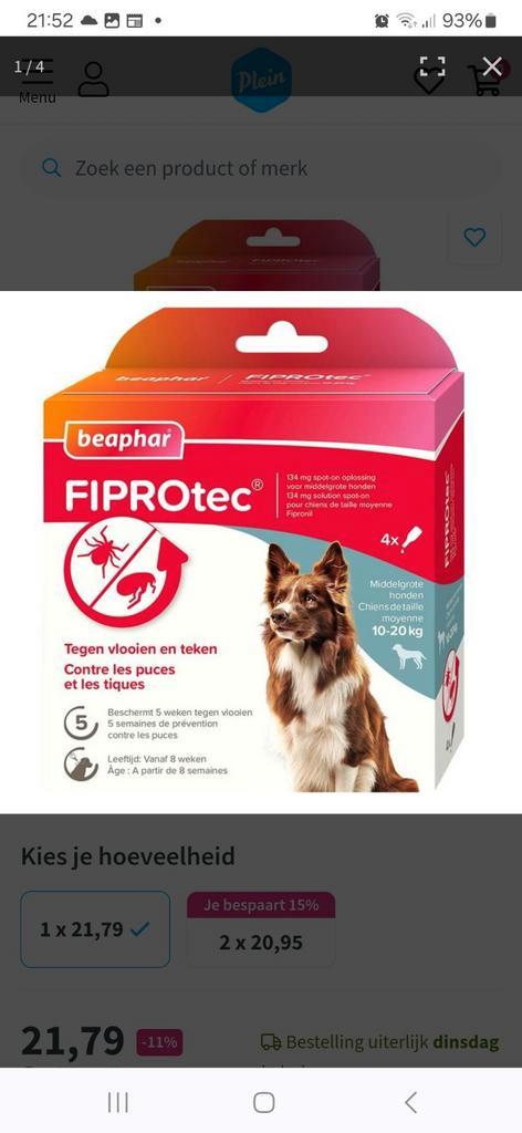 2 doosjes met elk 4 pipetjes vlooiendruppels, Dieren en Toebehoren, Honden-accessoires, Zo goed als nieuw, Ophalen of Verzenden