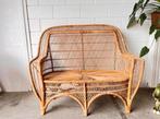 Vintage Rotan Bankje & Stoel - Prachtig Design!, Ophalen, Gebruikt, Tweepersoons, Riet of Rotan