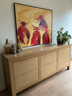 Dressoir eiken met 6 lades klik systeem., Huis en Inrichting, Kasten | Dressoirs, Ophalen, Modern., Gebruikt, Eikenhout