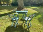 terrastafel met 4 stoelen, Tuin en Terras, Tuintafels, Ophalen, Gebruikt, Rechthoekig, Hout