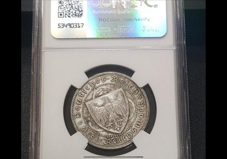 1930 Duitsland 3M Walther von der Vogelweide Zilver zeldzaam, Postzegels en Munten, Munten | Europa | Niet-Euromunten, Losse munt