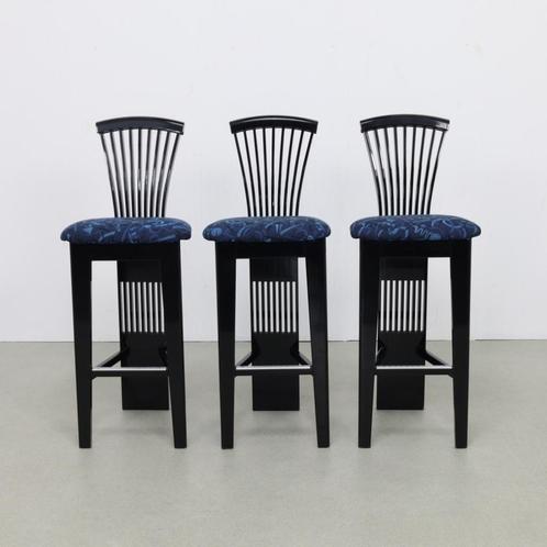 3x Postmoderne barkruk Pietro Constantini, 80s, Huis en Inrichting, Barkrukken, Gebruikt, Hout, 3 krukken, Ophalen