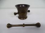 A6390. Antieke Vijzel van Messing/Koper, Ophalen of Verzenden