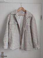 NAKD pied de poule blouse oversized jacket beige wit, mt 36, NA-KD, Wit, Ophalen of Verzenden, Zo goed als nieuw