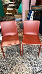 2 design stoelen Bontempi ‘Linda’, Huis en Inrichting, Ophalen, Twee, Bontempi, Leer