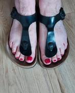 GRATIS VERZENDEN ZWARTE LEREN GIZEH BIRKENSTOCKS MT 36, Slippers, Birkenstock 36, Verzenden, Zwart