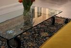 Zware glazen tafel industrieel, Huis en Inrichting, Tafels | Salontafels, Ophalen, 100 tot 150 cm, 50 tot 100 cm, Glas