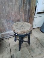 Oude kruk pianokruk brocante krukje bijzettafeltje tafeltje, Ophalen of Verzenden