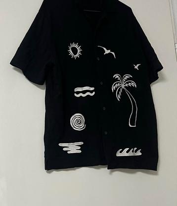 Zwart overhemd met print maat M (nieuw) beschikbaar voor biedingen