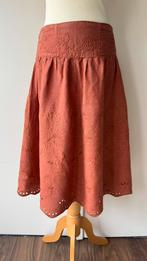 Vintage Completo linnen rok - Roest Oranje - 38 - Romantisch, Maat 38/40 (M), Geen idee, Vintage, Oranje