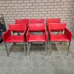 6 Moderne Lederen Eetkamerstoelen, Huis en Inrichting, Stoelen, Ophalen, Onbekend, Onbekend, Onbekend