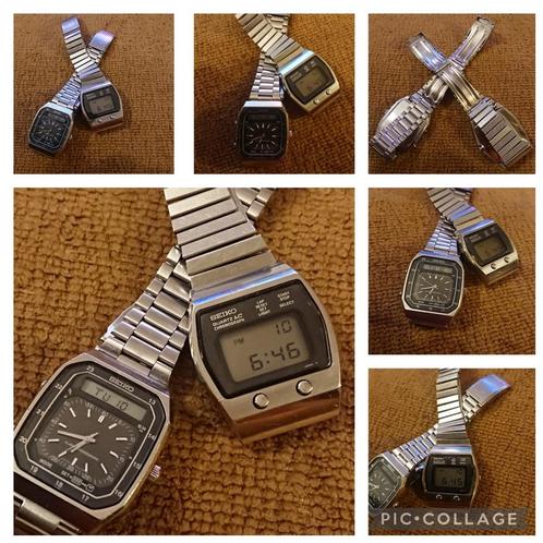 2x Vintage Heren Sporthorloges Seikos Lcd Chronograven, Sieraden, Tassen en Uiterlijk, Sporthorloges, Gebruikt, iOS, Zwart, Ophalen of Verzenden