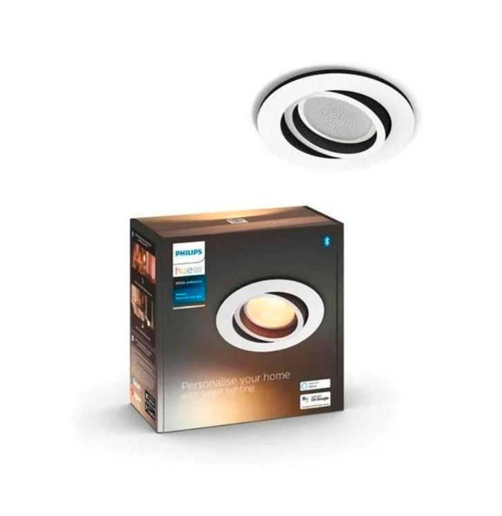 Nieuw: Philips Hue Milliskin Inbouwspot White Ambiance, Huis en Inrichting, Lampen | Spots, Nieuw, Metaal of Aluminium, Ophalen