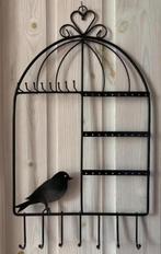 Leuk, zwart sieradenrekje voor aan de muur met vogeltje raaf, Ophalen of Verzenden, Nieuw