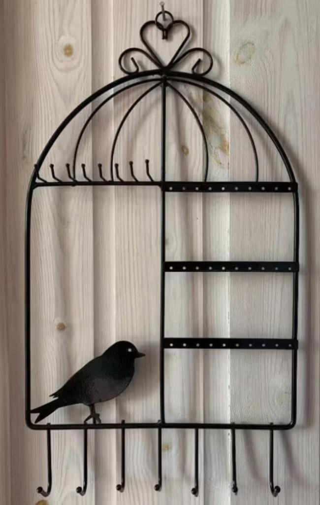 Leuk, zwart sieradenrekje voor aan de muur met vogeltje raaf, Huis en Inrichting, Woonaccessoires | Wanddecoraties, Nieuw, Ophalen of Verzenden
