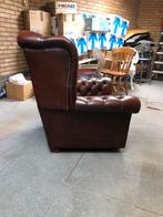 Klassieke Chesterfield fauteuil, Huis en Inrichting, Fauteuils, Ophalen, Gebruikt, Leer, 75 tot 100 cm