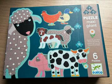 Djeco 6 legpuzzels boerderijdieren 3+  beschikbaar voor biedingen