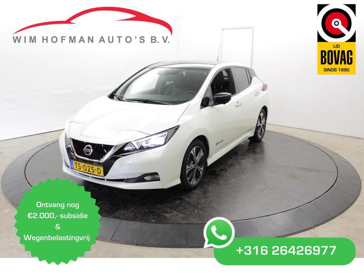 Nissan Leaf Tekna 40 kWh Vol Leer 360Camera Bose Wegenbela, Auto's, Nissan, Bedrijf, Te koop, Leaf, 360° camera, ABS, Achteruitrijcamera
