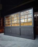 Prachtige grote zwarte winkelkast | Oude Winkelvitrine #2390, Huis en Inrichting, Kasten | Buffetkasten, Niet ingevuld, 200 cm of meer