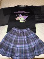 Nieuwe kuromi rok en tshirt kinder set nieuw 128 meisjes, Ophalen of Verzenden, Zo goed als nieuw, Meisje, Jurk of Rok