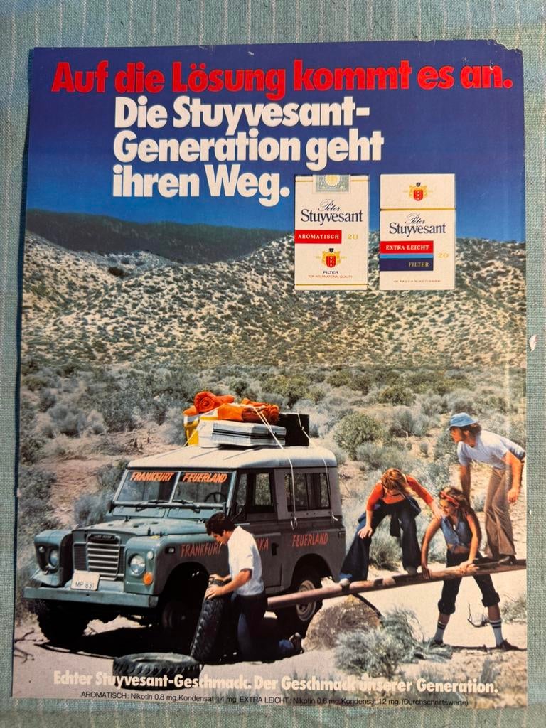 Advertentie 1976 Peter Stuvyvesant met Landrover Defender, Ophalen of Verzenden, Zo goed als nieuw, Auto's