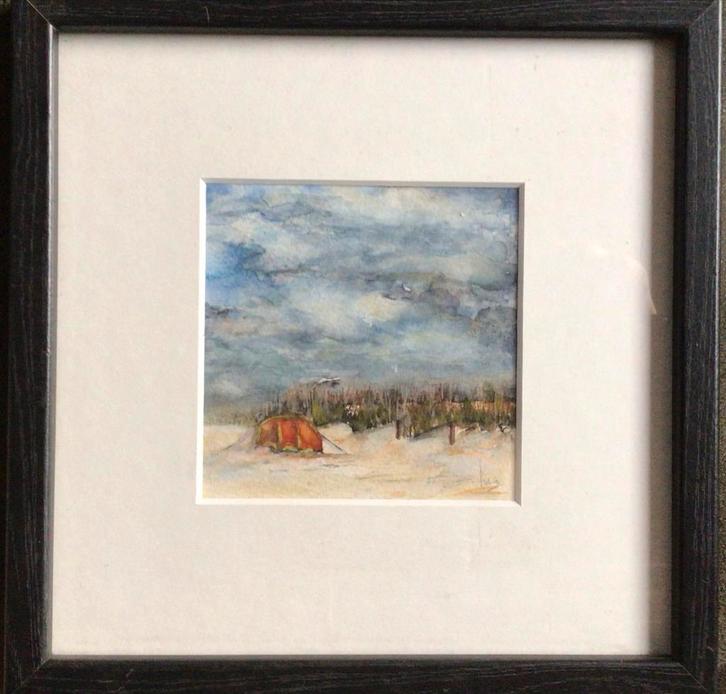 Aquarel Terschelling - Gesigneerd Lia, Antiek en Kunst, Kunst | Schilderijen | Klassiek, Ophalen of Verzenden
