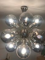 Stoere Industriële hanglamp 9 rookglazen bollen, Ophalen, Zo goed als nieuw, Glas, Industrieel, design