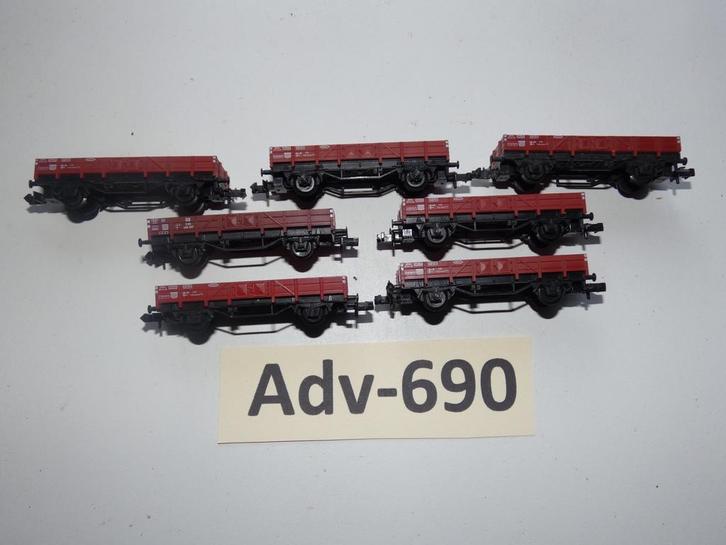 Adv-690 N Spoor Lagebakwagons 8200 Fleischmann, Hobby en Vrije tijd, Modeltreinen | N-Spoor, Gebruikt, Wagon, Gelijkstroom, Fleischmann