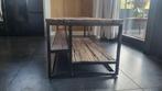 Salontafel ruw hout met stalen frame, 50 tot 100 cm, Minder dan 50 cm, Metaal, Rechthoekig