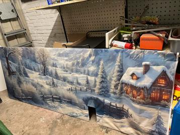 Achterwand en grondplaat voor bv kerstdorp beschikbaar voor biedingen
