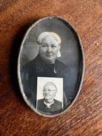 Antiek ovaal fotolijstje met portretten – messing, Antiek en Kunst, Ophalen of Verzenden