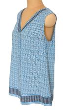 Malvin shirt, top, blauw/wit, Mt. M, Maat 38/40 (M), Zo goed als nieuw, Zonder mouw, Malvin