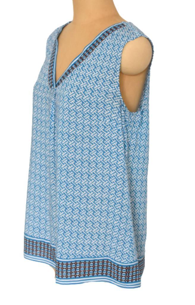 Malvin shirt, top, blauw/wit, Mt. M, Kleding | Dames, Tops, Zo goed als nieuw, Maat 38/40 (M), Blauw, Zonder mouw, Verzenden