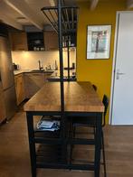 Keukeneiland met rek, zwart/eiken, VADHOLMA van ikea, Ophalen, 150 tot 200 cm, Zo goed als nieuw, 25 tot 50 cm