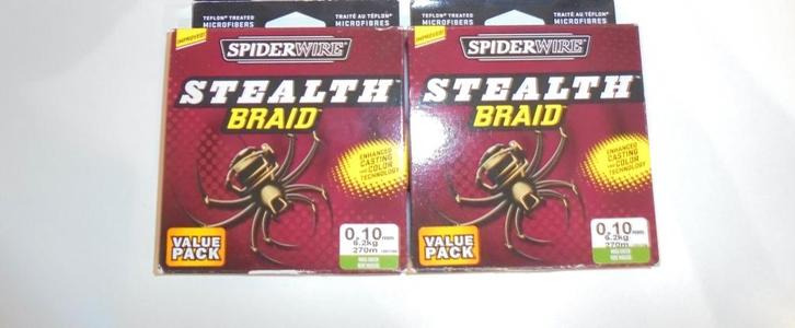 SpiderWire Gevlochten lijn Stealth Braid 270m, 0,10mm Nieuw., Watersport en Boten, Hengelsport | Roofvissen, Nieuw, Vislijn, Ophalen of Verzenden