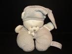 ANNA CLUB PLUSH BEER ABC TRICOT WIT MET GRIJS/WIT GESTREEPT, Kinderen en Baby's, Speelgoed | Knuffels en Pluche, Ophalen of Verzenden
