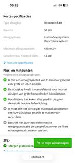 Siemens Afzuigkap - Krachtige Keukenventilatie, Gebruikt, Onderbouw afzuigkap, Ophalen of Verzenden, Recirculatie