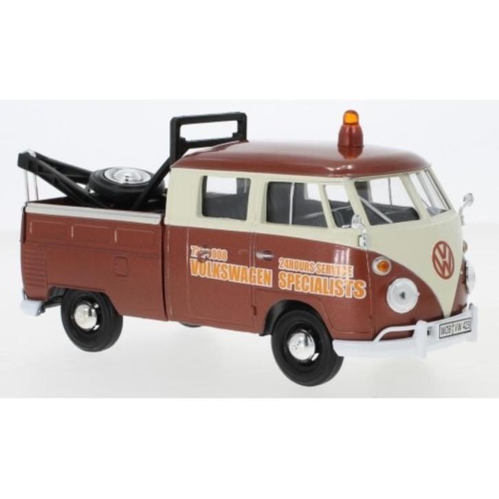 VW T1 Dubbele Cabine Takelwagen, Hobby en Vrije tijd, Modelauto's | 1:24, Nieuw, Bus of Vrachtwagen, Ophalen of Verzenden